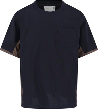 sacai Minimalist White Crew Neck T-Shirt With Relaxed Fit