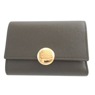 Loewe Khaki Leather Wallet (Tri-Fold) (Pre-Owned)