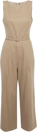 Oscar De La Renta 1990s mouwloze jumpsuit met ceintuur - Bruin
