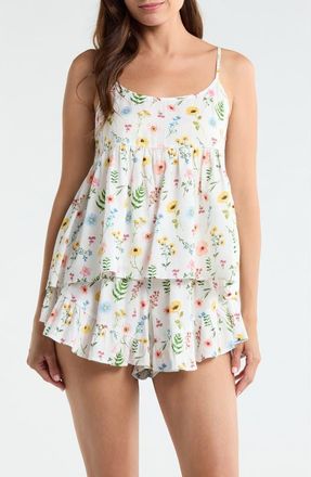 Papinelle Sleepwear Elodie Cami Boxer Pajamas in White at Nordstrom, Size X-Large