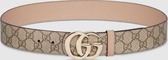 Gucci Reversible GG Marmont Belt, Beige, GG Canvas