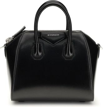 Givenchy Womens Handbag Antigona Mini Box Leather Black Calf Handbags Hand Bags