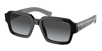 Prada PR 02ZSF Asian Fit 1AB06T Mens Sunglasses Black Size 54