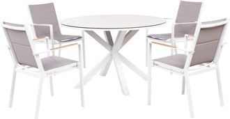 Beliani Garden Dining Set 4 Seater MALETTO/BUSSETO Metal Grey