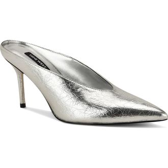 Nine West Verra Pointed Toe Mule in Silver at Nordstrom, Size 8.5