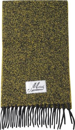 Marni Multicolor Logo Sjaal - Dames - Wintersjaals - Groen - ONE Size - Accessoires