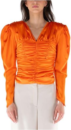 Nineminutes Overhemden, Dames, Oranje, S, Polyester, Paolina Blouse