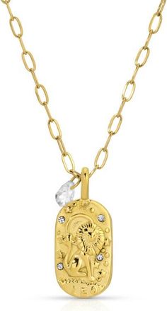 Kozakh Cielo Zodiac Pendant Necklace in Leo Gold at Nordstrom