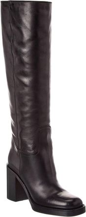 Prada Logo Leather Knee-High Boot