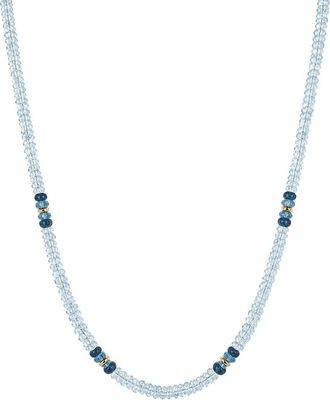 Jewelmak 14K Blue Topaz, London Bt, Swiss Bt Necklace