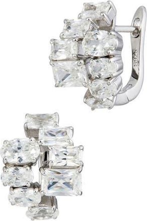 Savvy Cie Jewels Cubic Zirconia Cluster Lever Back Earrings in White at Nordstrom Rack