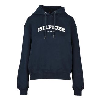 Tommy Hilfiger Hooded Sweatshirt - Dames - Hoodies - Blauw - M - Katoen - Hoodies & sweatvesten