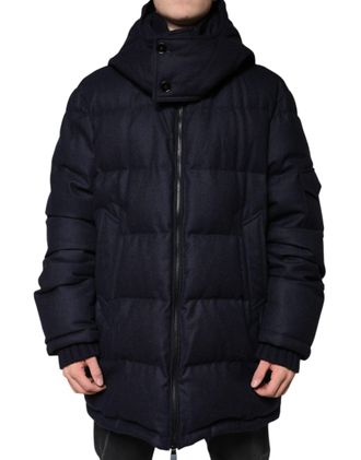 Dolce & Gabbana Black Nylon Hooded Puffer Men Coat Jacket Clothing