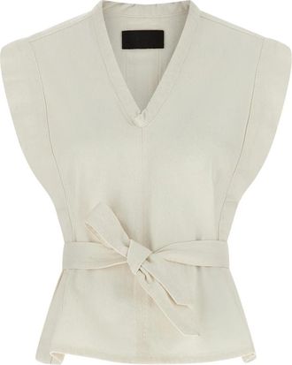 Christophe Lemaire Chasuble Denim Vest - Dames - Blouses - Wit - S - Denim - Overhemden