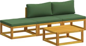 vidaXL Juego De Sof&aacute; 4 Uds. Natural Madera De Acacia S&oacute;lida Vidaxl