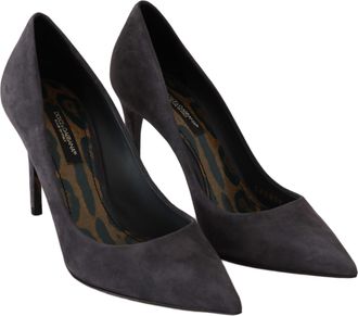 Dolce & Gabbana Vrouwen Grijs Suede Leer Stiletto Schoenen Hakken