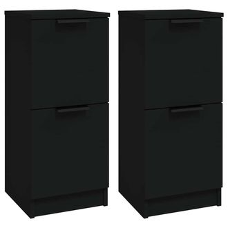vidaXL Vidaxl - Aparador De Madera Contrachapada Negro 30x30x70 Cm