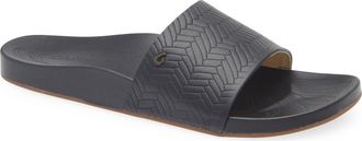 Olukai Kipeaa Pono Slide Sandal in Black /Weave at Nordstrom, Size 11