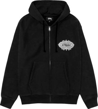 Stüssy logo-print hoodie - Black