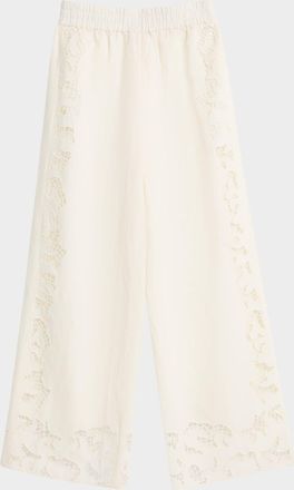 Alice & Olivia Tanya Eyelet Pull-On Pants