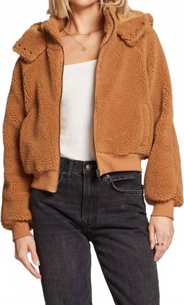 Saltwater Luxe Alamoso Teddy Bear Jacket In Camel