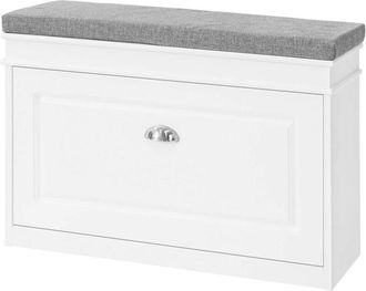 SoBuy Sobuy - Hallway Shoe Storage Cabinet with Flip-Drawer & Padded Sest,ideal for a narrow corridor,FSR82-K-W