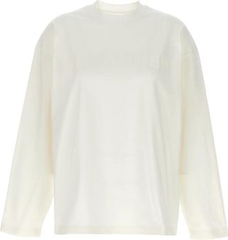 Jil Sander Logo T-Shirt - Dames - Longsleeves - Wit - XS - Katoen - Tops