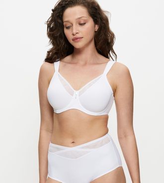 Triumph Minimizer-BH TRIUMPH True Shape Sensation, Damen, Gr. 100, Cup C, weiss (wei&szlig;), Jersey, Obermaterial: 65% Polyamid, 26% Elasthan (LYCRA), 9% Polyester