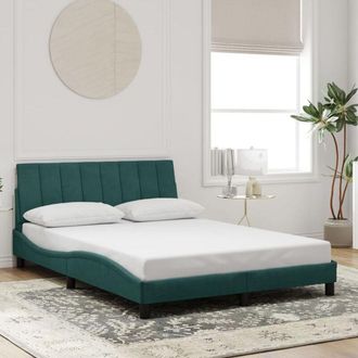 vidaXL Vidaxl - Estructura Cama Sin Colch&oacute;n Terciopelo Verde Oscuro 140x190 Cm