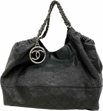 Chanel Black Leather Tote Bag (Pre-Owned)