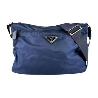Prada Pre-owned Cross Body Bags, unisex, Blue, Size: ONE SIZE Pre-owned Vintage Nylon Shoulder Bag