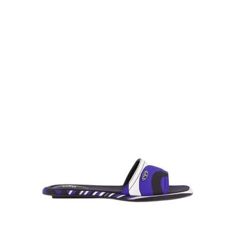Pucci Sliders, female, Blue, 6 UK, Baby Cialda Iride Silk Slides