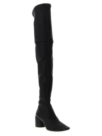 Jil Sander Womens Black Leather Over The Knee Shoe