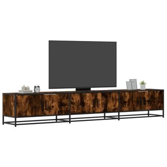 Berkfield Home TV Cabinet Smoked Oak 240x35x41 cm Engineered Wood in Brown | Size: 240 x 35 x 41 cm