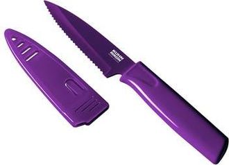 Kuhn Rikon Colori Non-Stick Serrated Paring Knife with Safety Sheath, 4 inch in Purple at Nordstrom