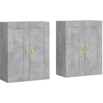 vidaXL Vidaxl - Armarios de pared 2 uds madera de ingeniería gris hormigón