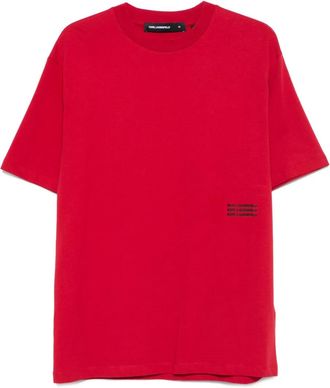 Karl Lagerfeld T-shirt a girocollo con logo - Rosso