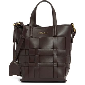 3.1 Phillip Lim Odita Leather Lattice Bucket Bag in Chocolate at Nordstrom Rack
