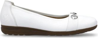 Rieker Gesloten Ballerinas - Dames - Ballerinas - Wit - 38 EU - Leer - Schoenen