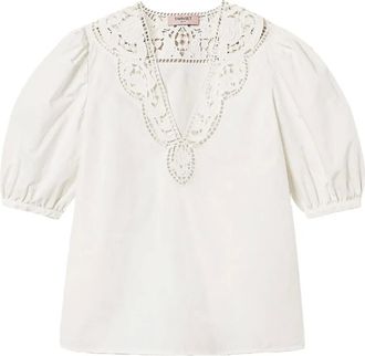 Twin-Set Blusa in pizzo sangallo - Bianco