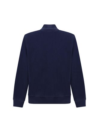 Brunello Cucinelli Mens Cotton Zip Sweatshirt Cobalto Sweatshirts Sweater