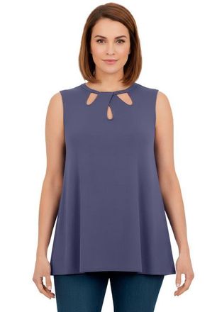 Jessica London Sleeveless Cutout Knit Tunic in Deep Dusk at Nordstrom, Size Medium