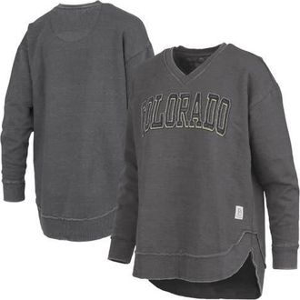 Pressbox Womens Pressbox Black Colorado Buffaloes Westin Poncho V-Neck Pullover Sweatshirt at Nordstrom, Size Medium