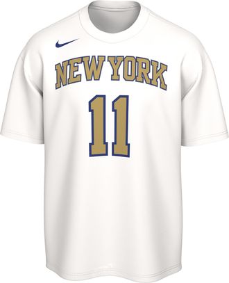 Nike Jalen Brunson New York Knicks Nike Mens NBA Ring and Banner T-Shirt in White | JW8662-100