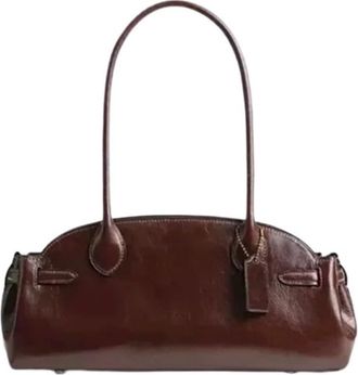 Generic Womens Commuter Oulder Bag 2025 New Sle Soft Leather Handbag Ball Game Underarm Pillow Daily Use Zipper Closure(Brown)