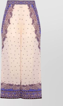 Zimmermann printed wide-leg cropped trousers
