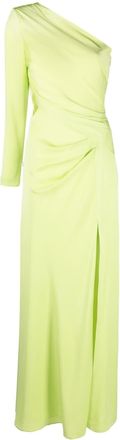 Roland Mouret one-shoulder long dress - women - Polyester/Silk/Elastane/Elastane - 8 - Green