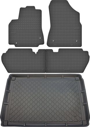 OEM Peugeot Partner Ii Kombivan Del 2008-08.2018 Set - Alfombrillas De Goma + Alfombrilla Maletero