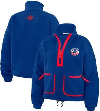 WEAR by Erin Andrews Womens WEAR by Erin Andrews Royal Buffalo Bills Polar Fleece Half-Zip Jacket at Nordstrom, Size Xx-Large