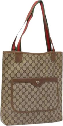 Gucci Pre-owned Tote Bags, female, Beige, Size: ONE SIZE Pre-owned Ophidia front pocket shopper tote